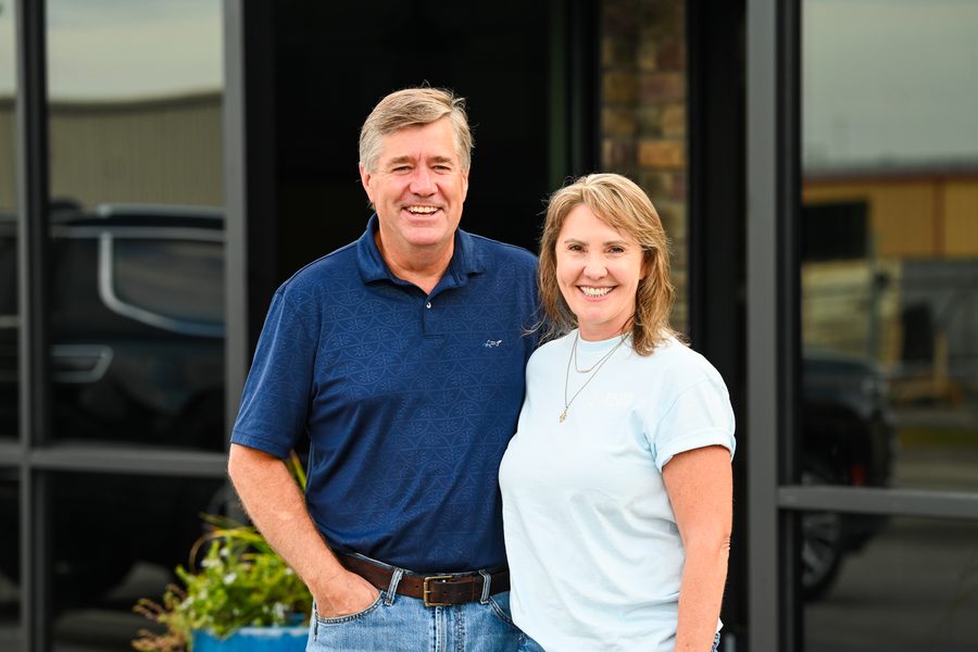 Mary and Phillip Brinn, owners of Brinn Glass
